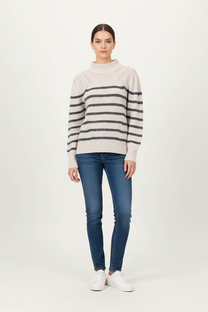 Pull Rayé Écru et Noir - Taille S/36 de la marque Bérénice | PARAD33832 - Vendu par Paradigme - Image 1