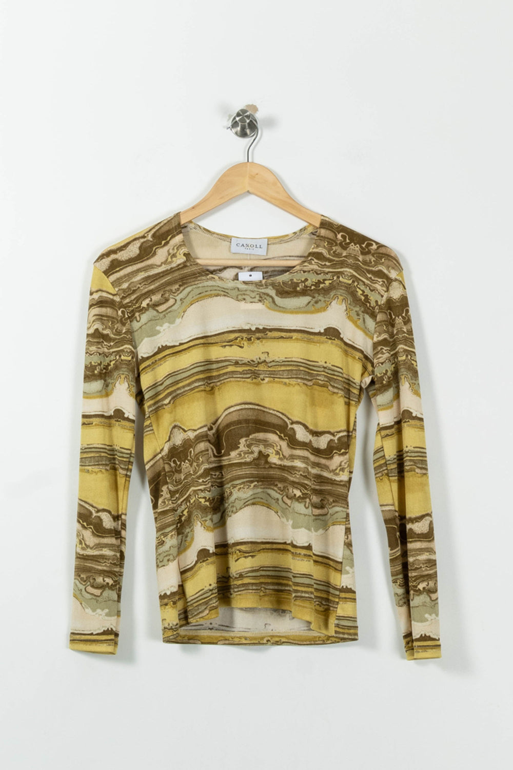 Pull Jaune et Marron - Taille S/36 de la marque Caroll | PARAD33880 - Vendu par Paradigme - Image 2