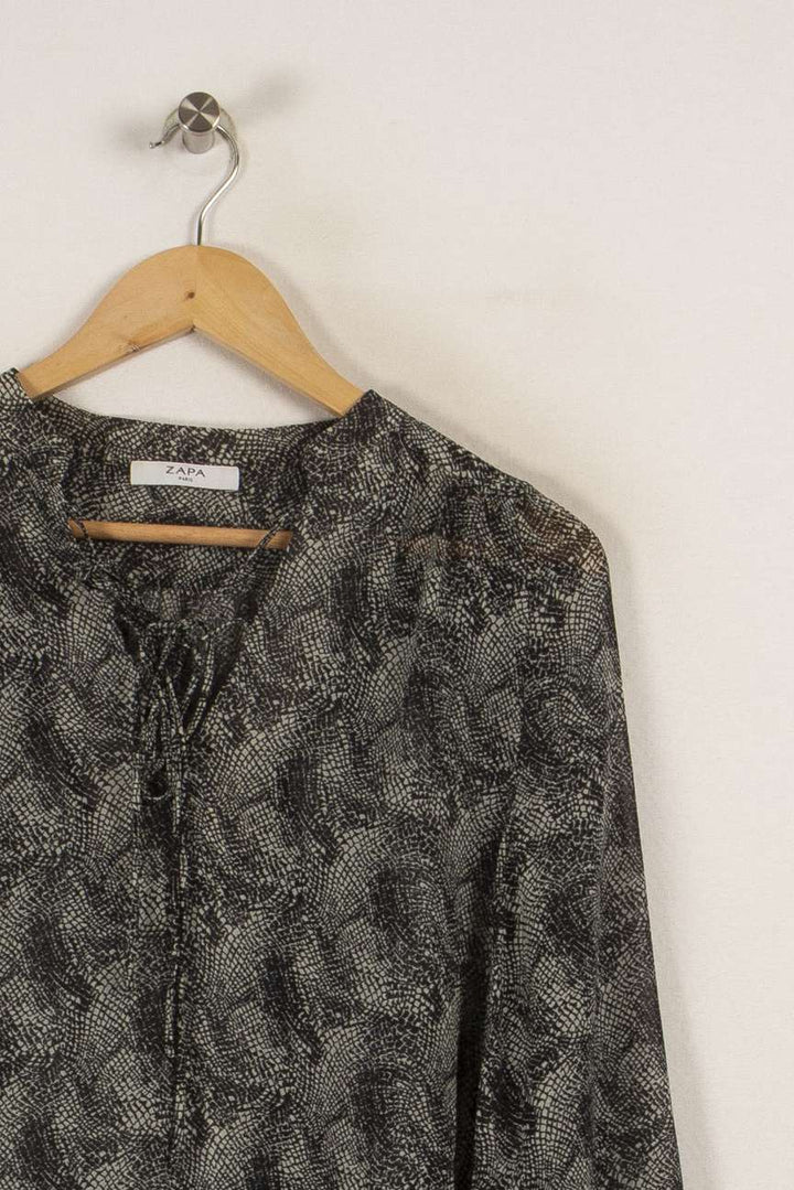 Blouse grise imprimée - Taille S/36 de la marque ZAPA | PARAD33884 - Vendu par Paradigme - Image 2
