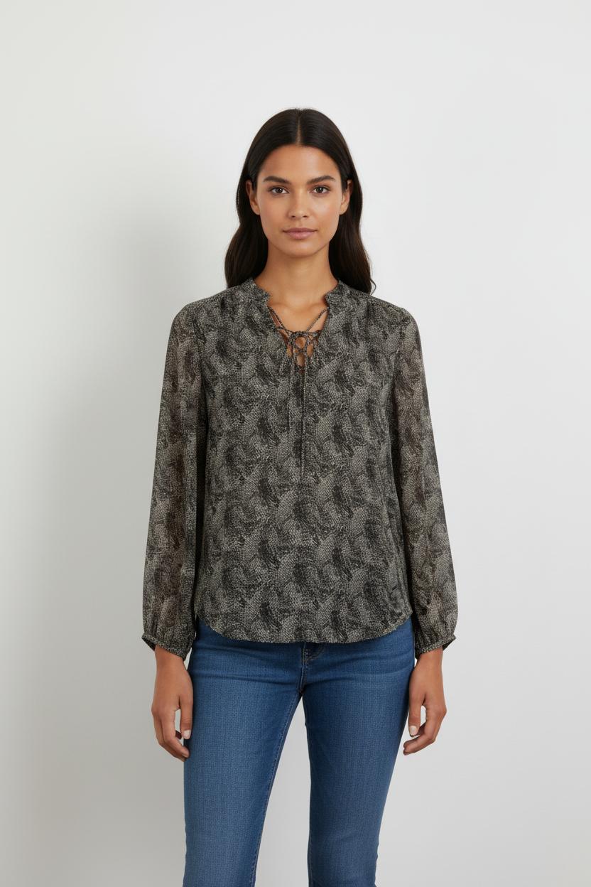 Blouse grise imprimée - Taille S/36