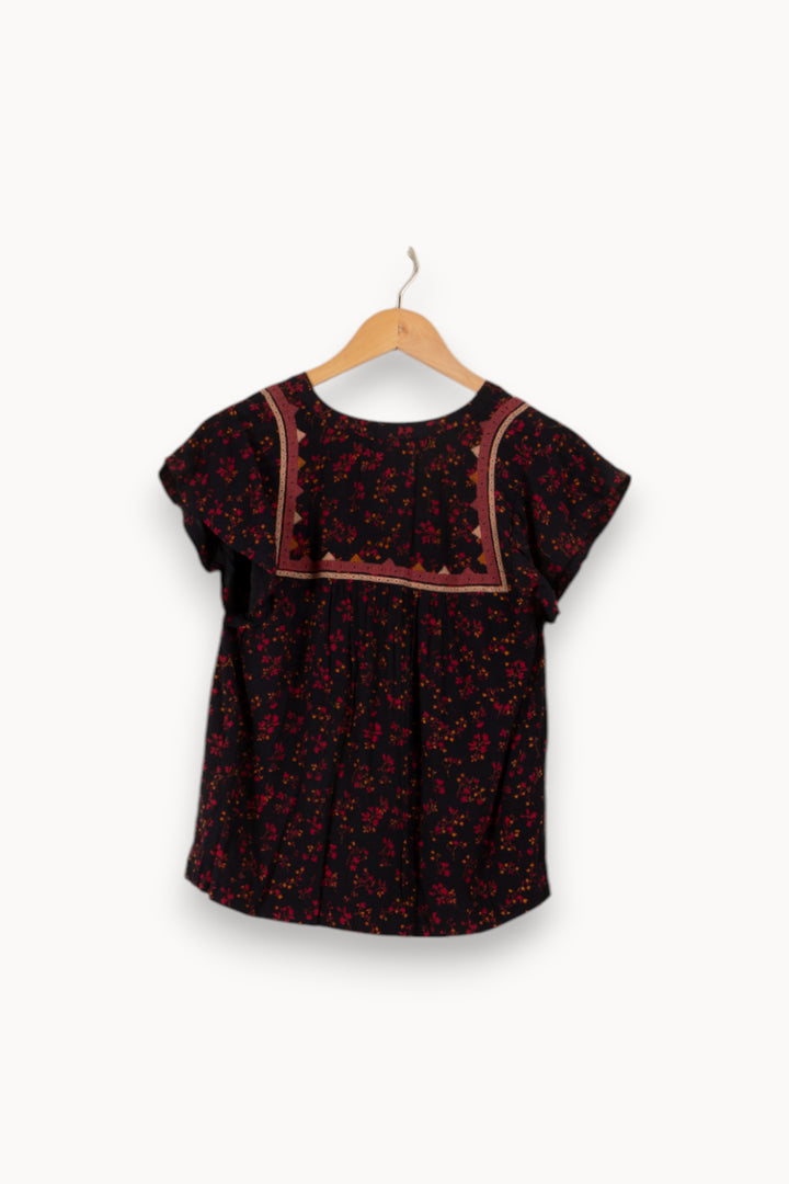 Blouse bleu foncé à motifs - Taille XS/34 de la marque ba&sh | PARAD33888 - Vendu par Paradigme - Image 3