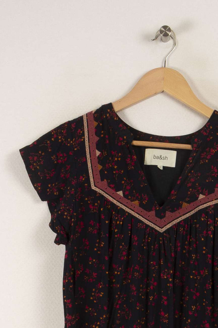 Blouse bleu foncé à motifs - Taille XS/34 de la marque ba&sh | PARAD33888 - Vendu par Paradigme - Image 2