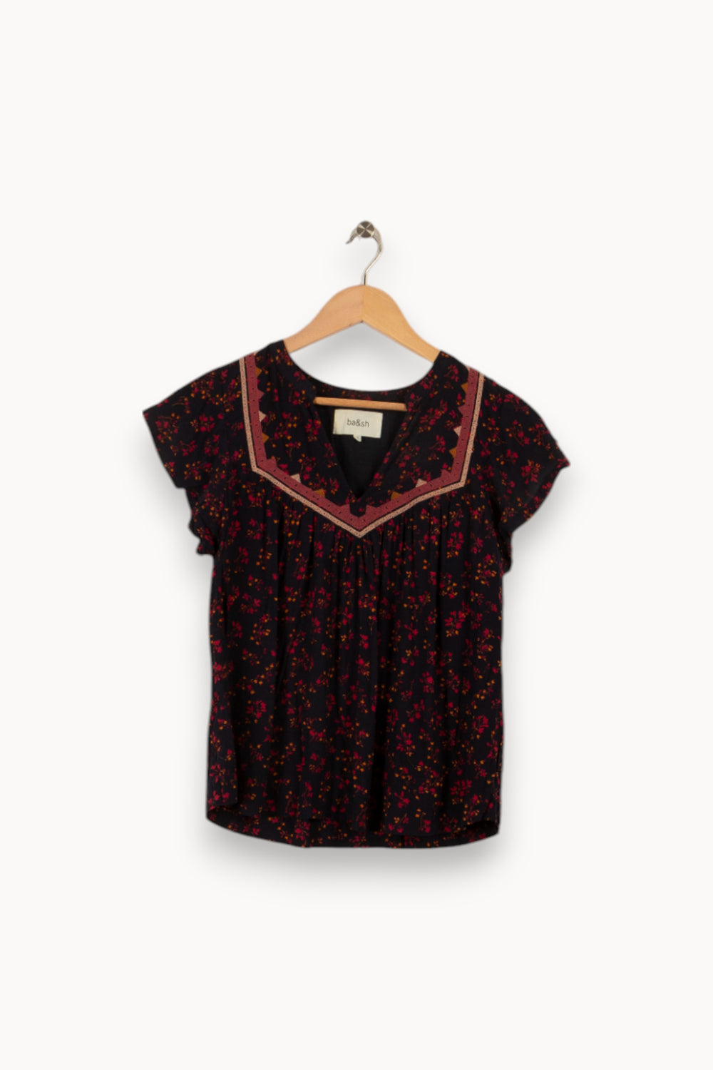 Blouse bleu foncé à motifs - Taille XS/34 de la marque ba&sh | PARAD33888 - Vendu par Paradigme - Image 1
