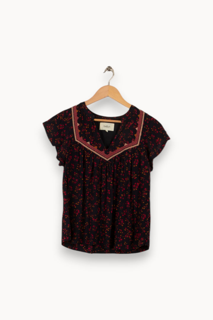 Blouse bleu foncé à motifs - Taille XS/34 de la marque ba&sh | PARAD33888 - Vendu par Paradigme - Image 1
