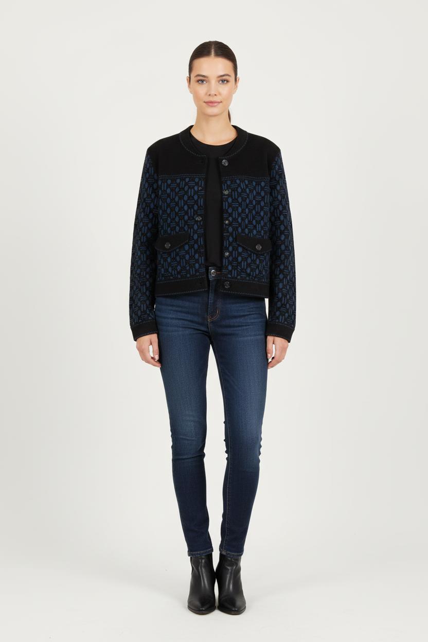 Veste Tailleur Noire et Bleue - Taille M/38 de la marque Maje | PARAD33912 - Vendu par Paradigme - Image 1