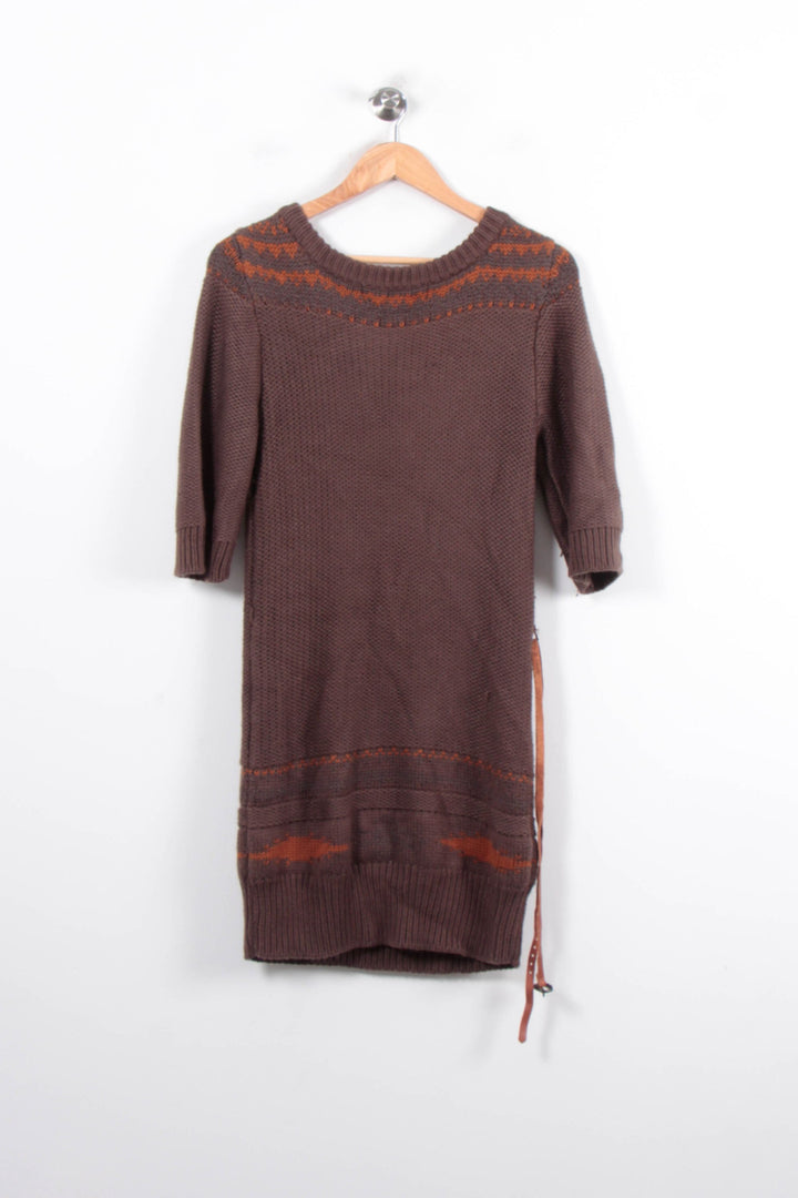 Robe Pull Marron et Orange - Taille S/36 de la marque Sessùn | PARAD33999 - Vendu par Paradigme - Image 4
