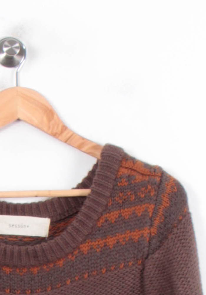 Robe Pull Marron et Orange - Taille S/36 de la marque Sessùn | PARAD33999 - Vendu par Paradigme - Image 3