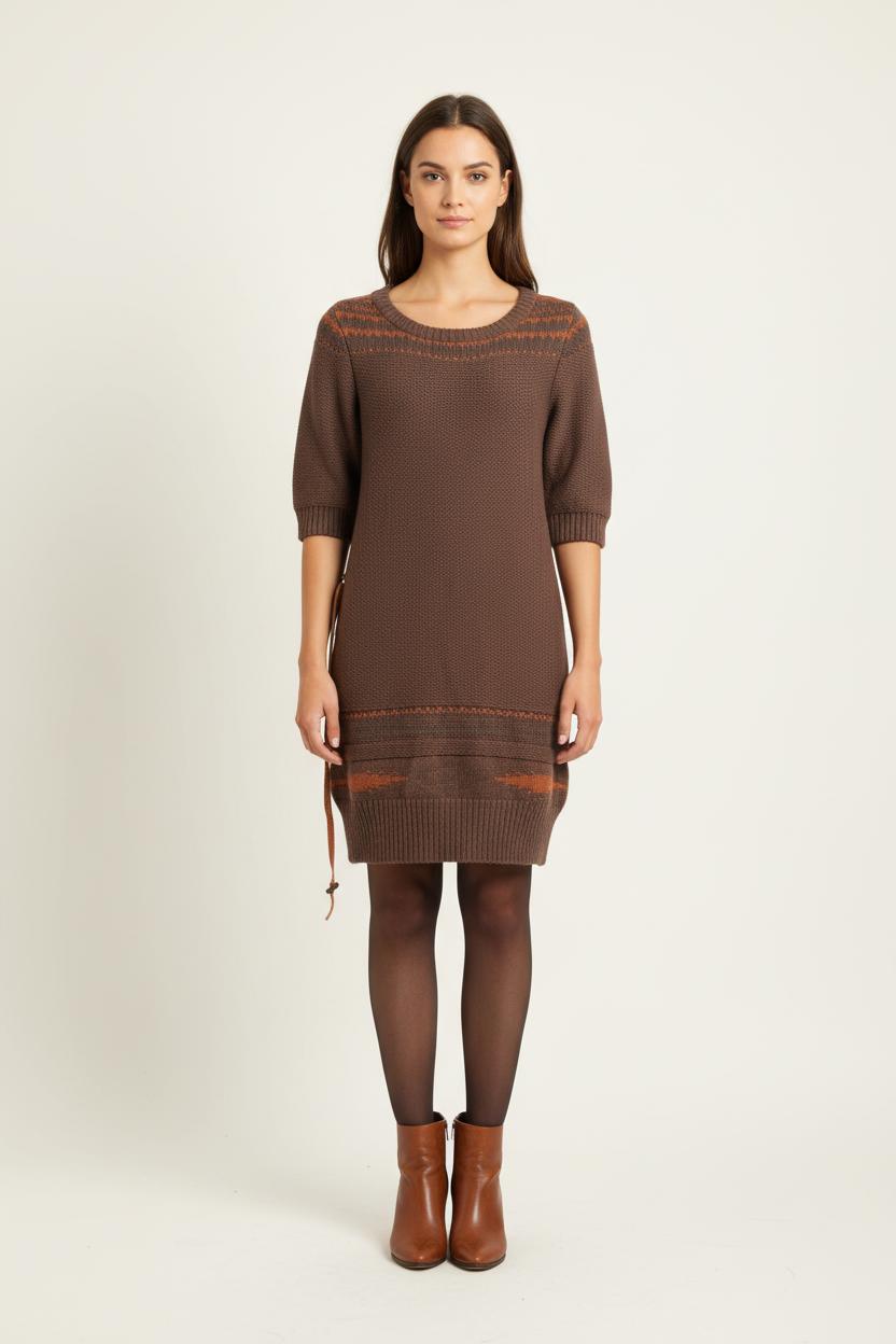 Robe Pull Marron et Orange - Taille S/36 de la marque Sessùn | PARAD33999 - Vendu par Paradigme - Image 1