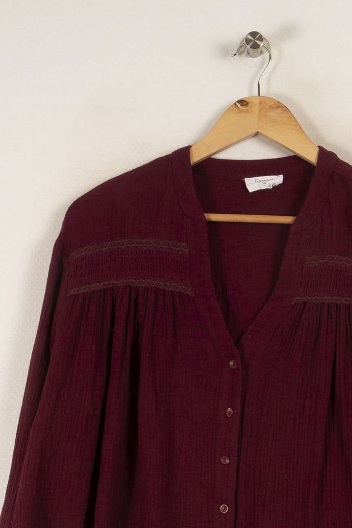 Blouse Bordeaux - Taille S/36 de la marque Garance Paris | PARAD34055 - Vendu par Paradigme - Image 2