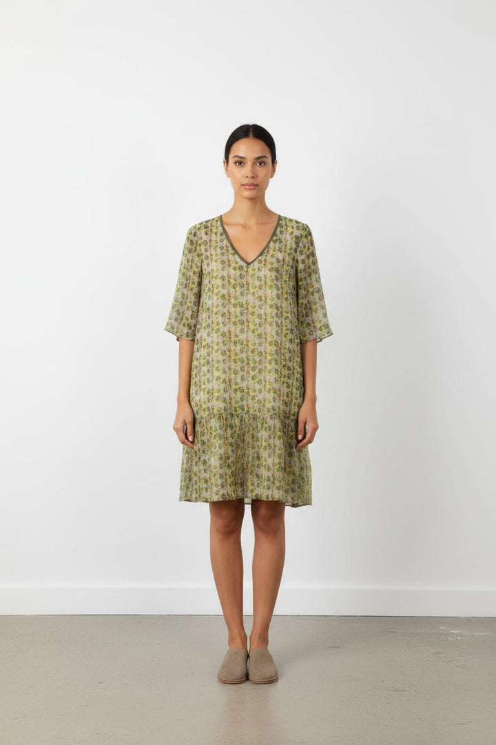 Robe verte à motifs - Taille S/36