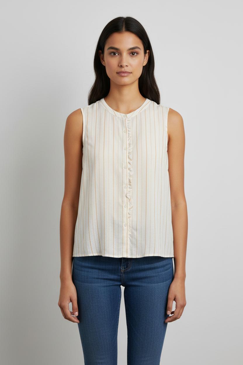 Blouse blanche rayée - Taille XXL/44