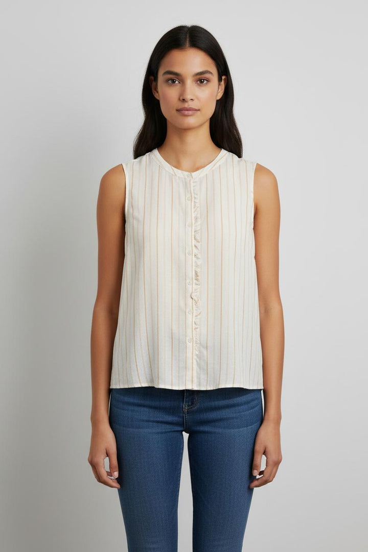 Blouse blanche rayée - Taille XXL/44