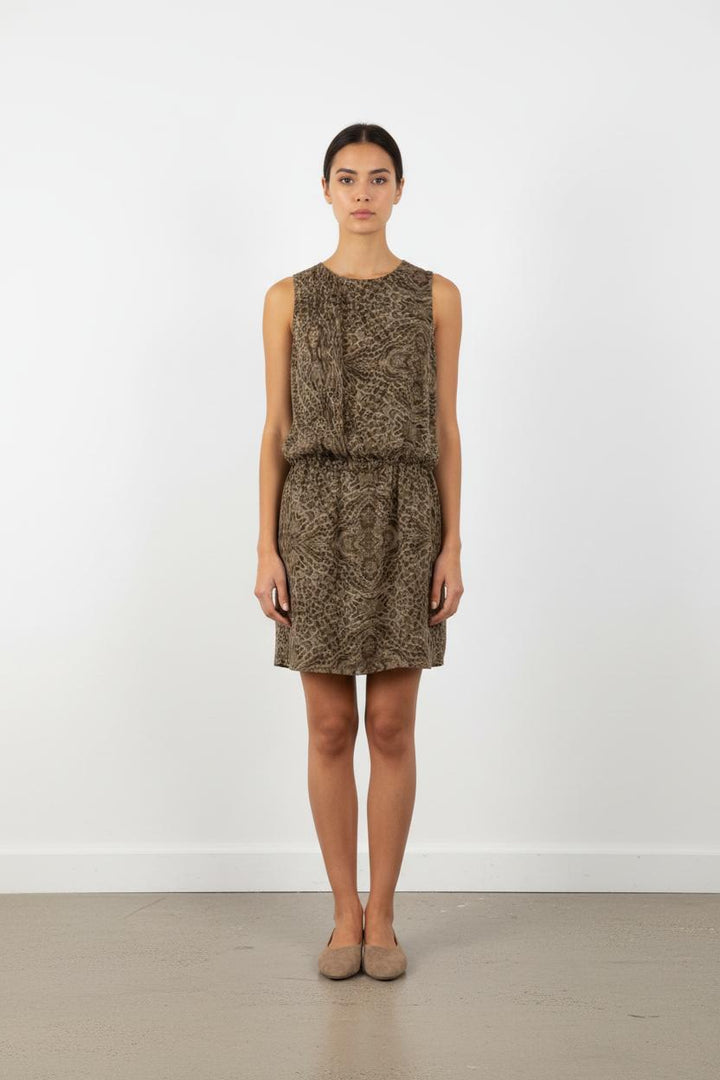 Robe verte léopard - Taille XS/34
