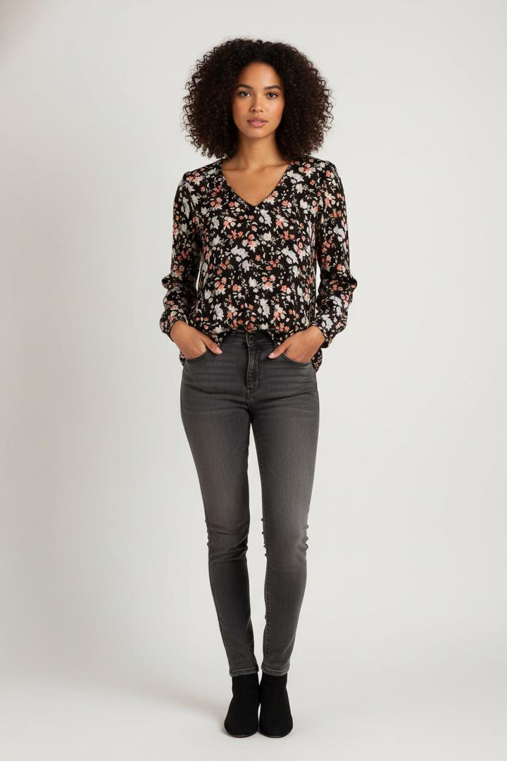 Blouse noire à motifs - Taille S/36