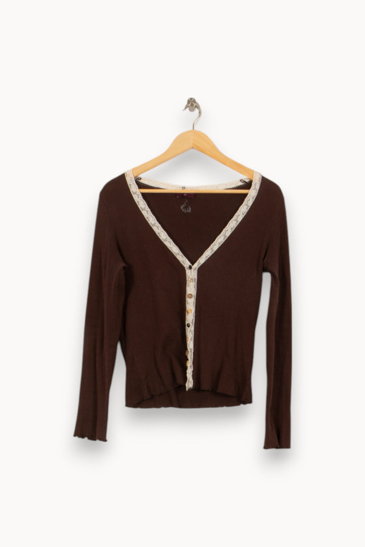 Cardigan Marron et Beige - Taille XXL/44 de la marque One Step | PARAD34161 - Vendu par Paradigme - Image 2