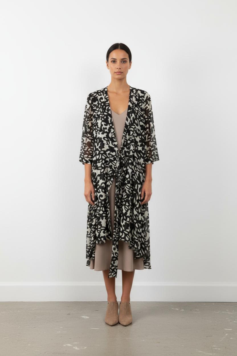 Robe noire à motifs - Taille S/36