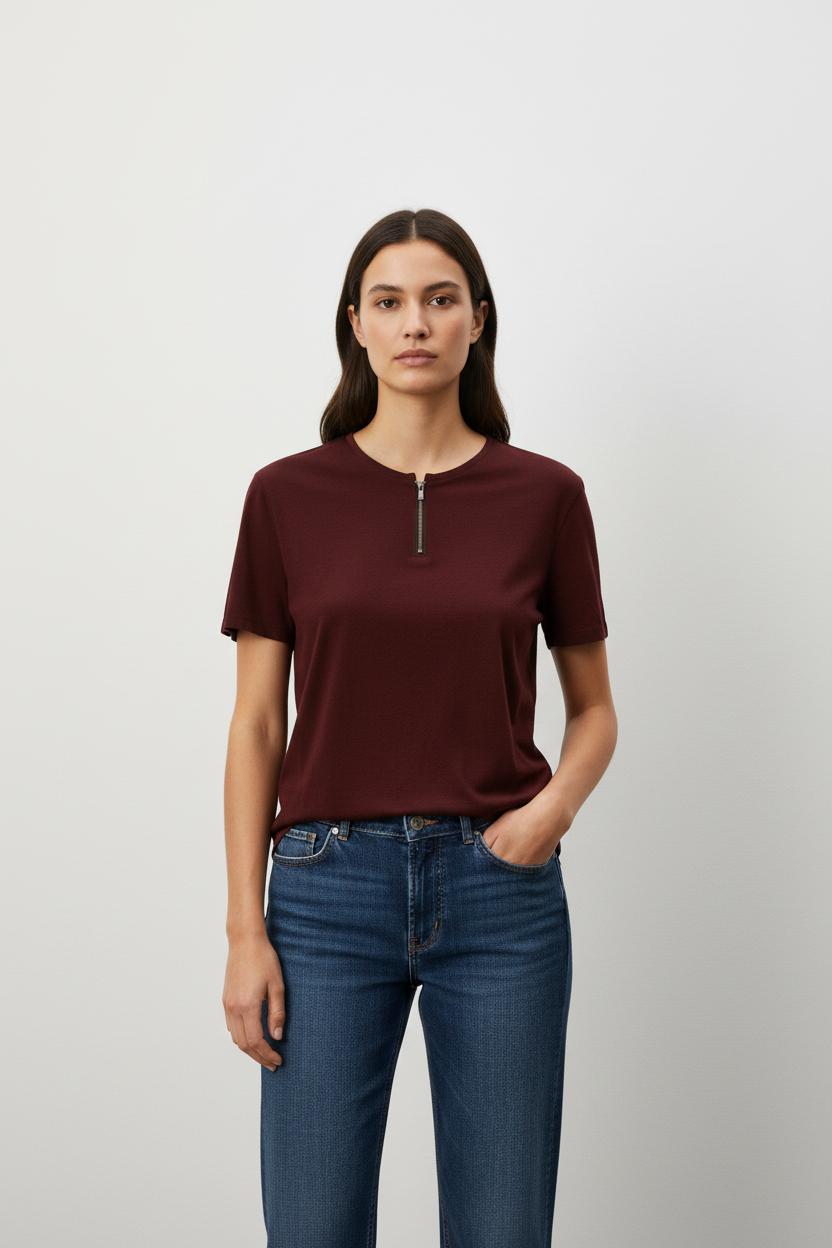 T-shirt bordeaux - Taille L/40