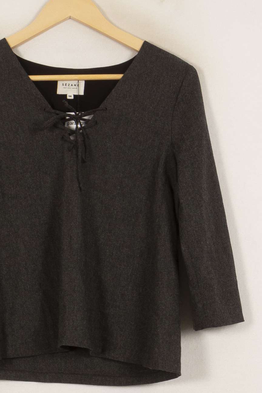 Blouse Grise - Taille S/36 de la marque Sézane | PARAD34192 - Vendu par Paradigme - Image 3