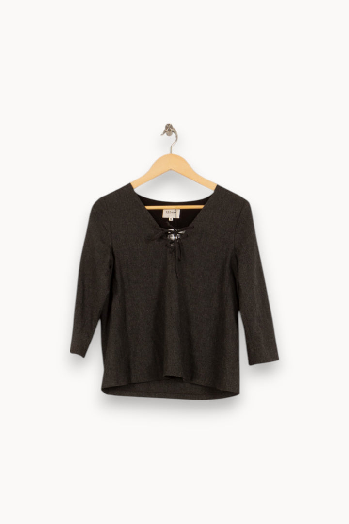 Blouse Grise - Taille S/36 de la marque Sézane | PARAD34192 - Vendu par Paradigme - Image 2