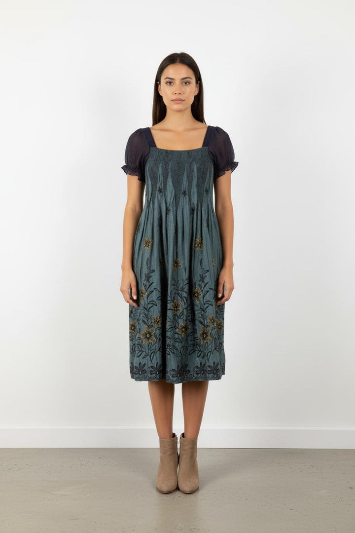 Robe bleue à motifs - Taille XS/34