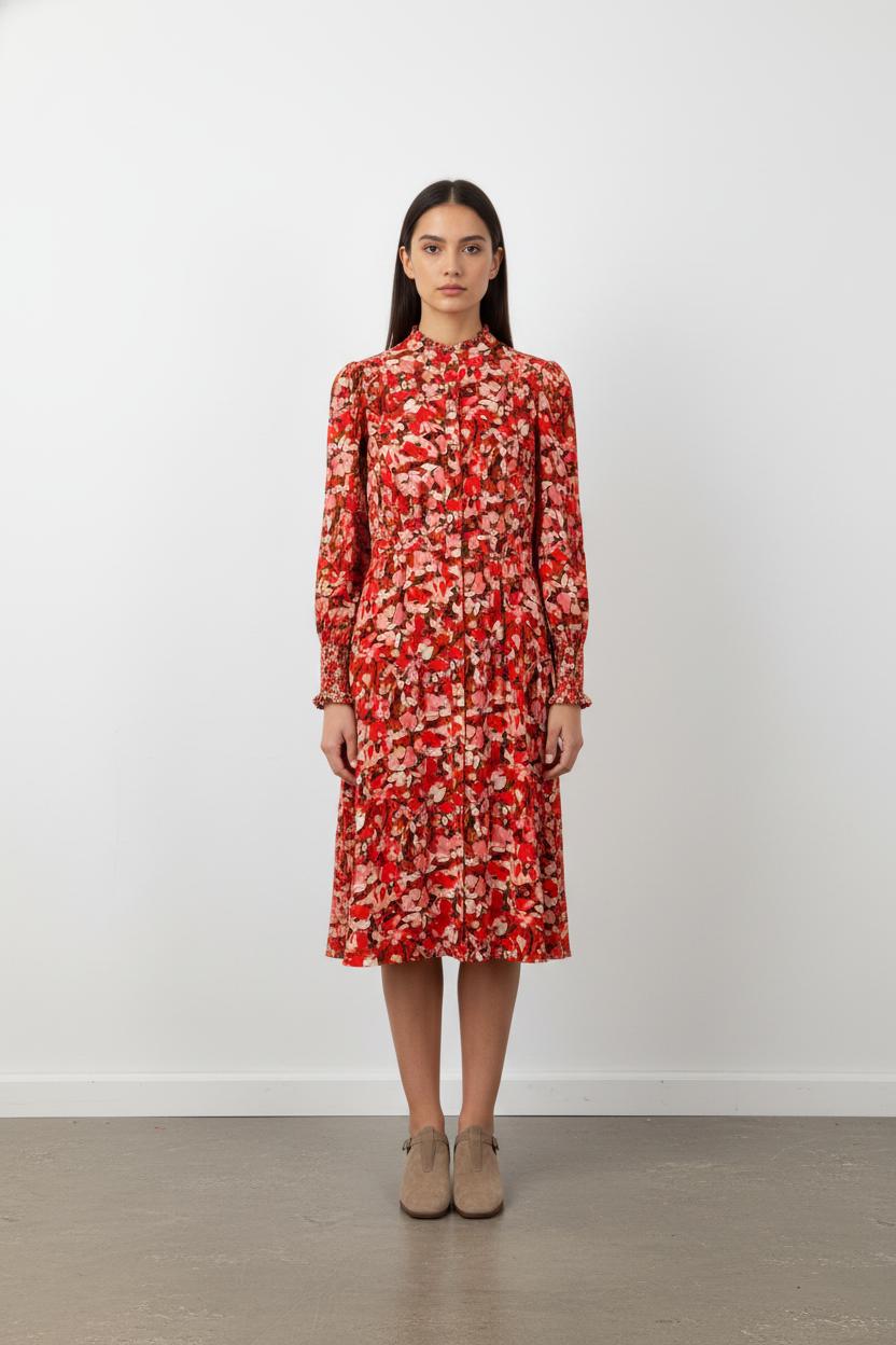 Robe rouge à motifs - Taille S/36