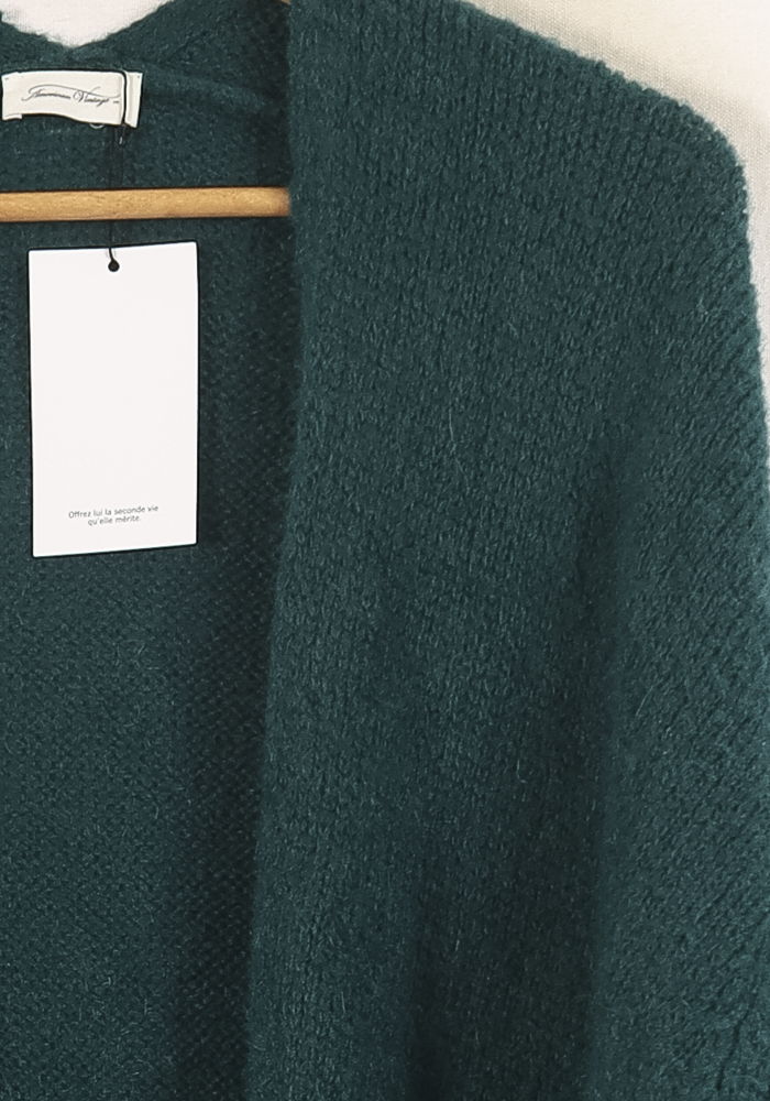 Cardigan Vert - Taille S/36 de la marque American Vintage | PARAD34356 - Vendu par Paradigme - Image 3
