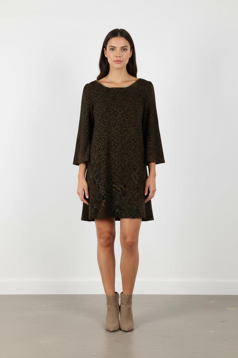 Robe verte et noire léopard - Taille M/38