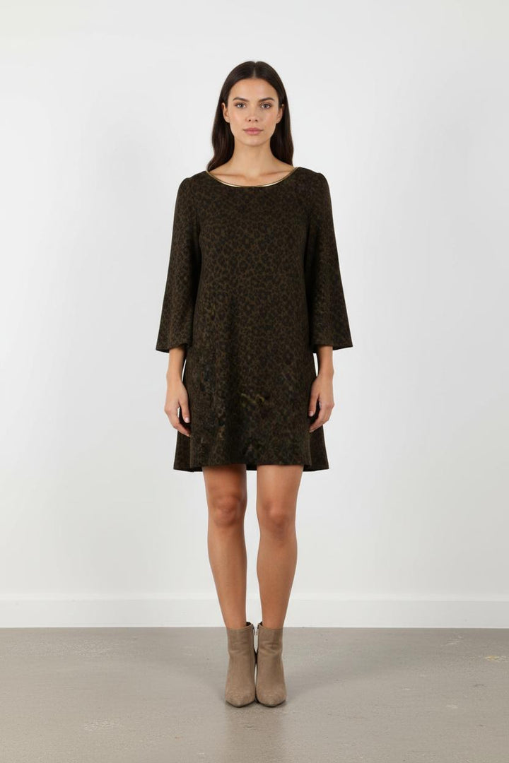 Robe verte et noire léopard - Taille M/38