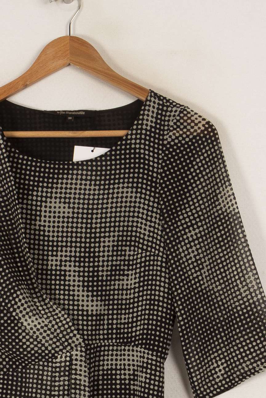 Robe noire à pois - Taille S/36 de la marque La Fée Maraboutée | PARAD34372 - Vendu par Paradigme - Image 2