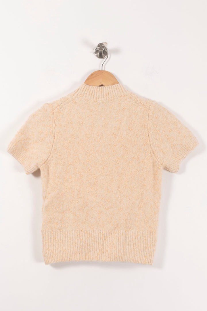 Pull Manche Courte Beige - Taille XS/34 de la marque Sandro | PARAD34405 - Vendu par Paradigme - Image 4