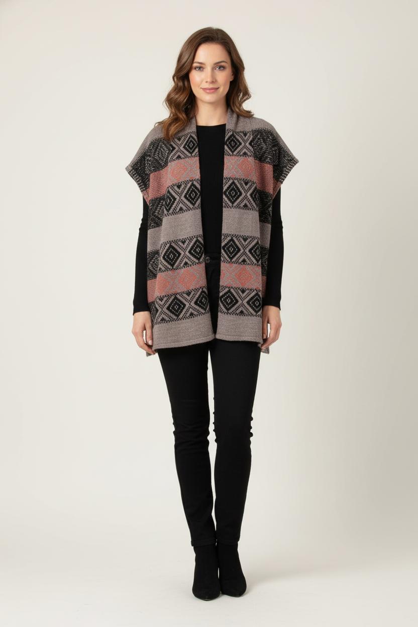 Gilet Gris et Noir - Taille M/38 de la marque La Fée Maraboutée | PARAD34415 - Vendu par Paradigme - Image 1