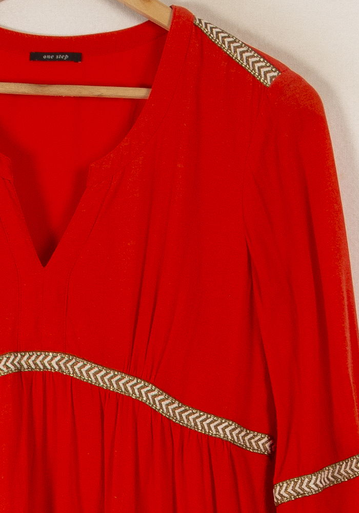 Robe Midi Orange - Taille M/38 de la marque One Step | PARAD34419 - Vendu par Paradigme - Image 3