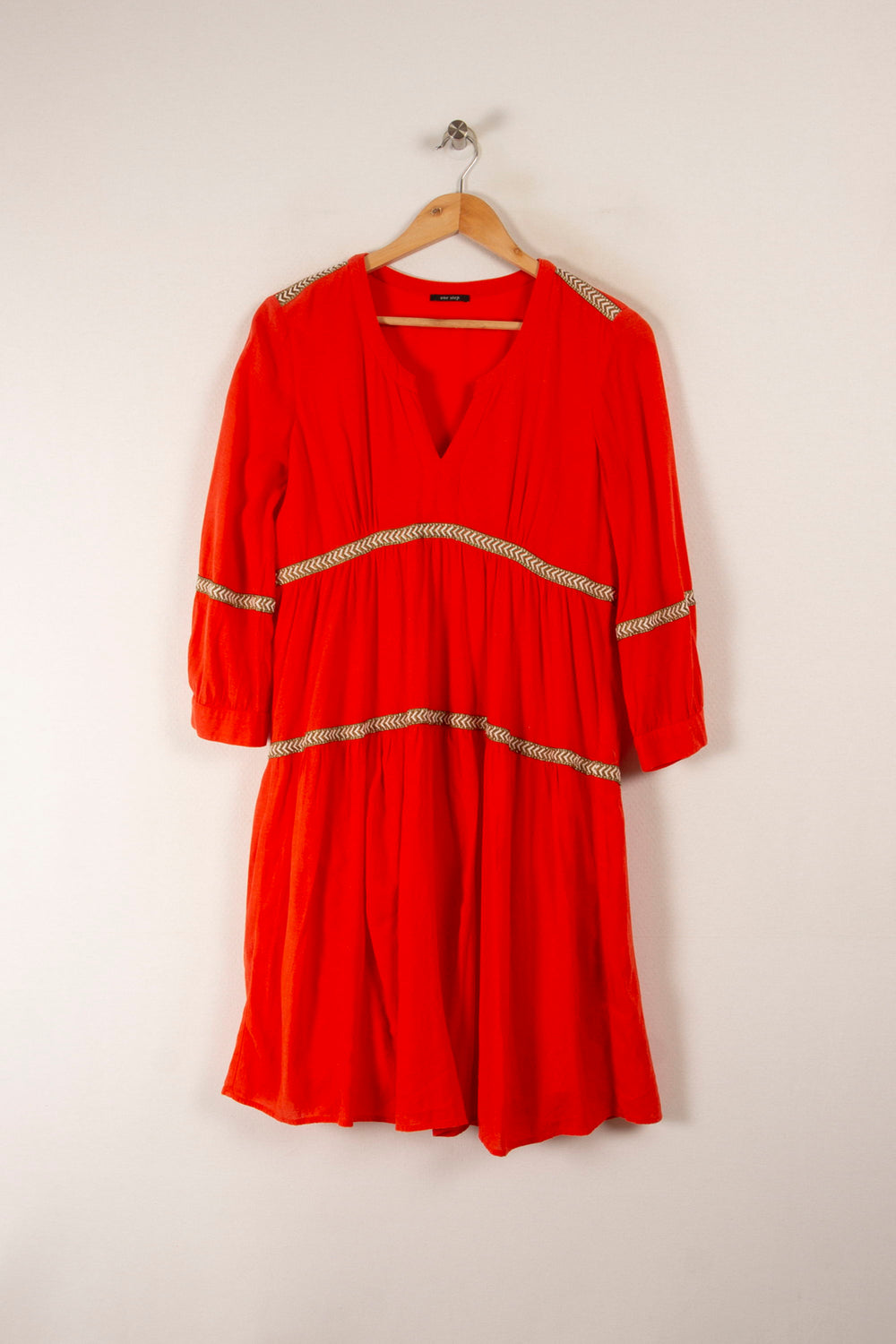 Robe Midi Orange - Taille M/38 de la marque One Step | PARAD34419 - Vendu par Paradigme - Image 2