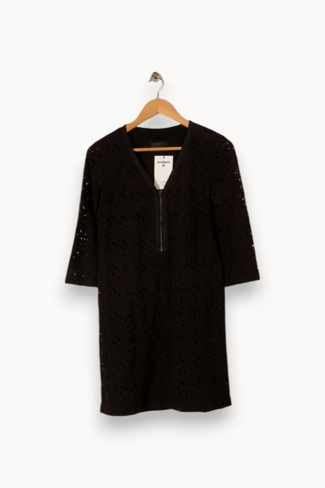 Robe noire en dentelle - Taille S/36 de la marque IKKS | PARAD34432 - Vendu par Paradigme - Image 1