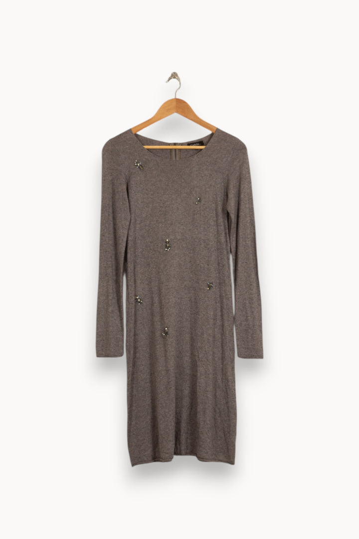 Robe Pull Grise - Taille M/38 de la marque Caroll | PARAD34440 - Vendu par Paradigme - Image 2