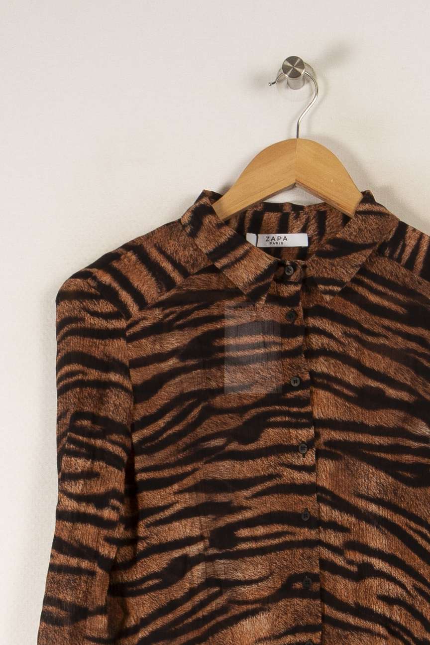 Chemise marron et noire - Taille L/40 de la marque ZAPA | PARAD34445 - Vendu par Paradigme - Image 2
