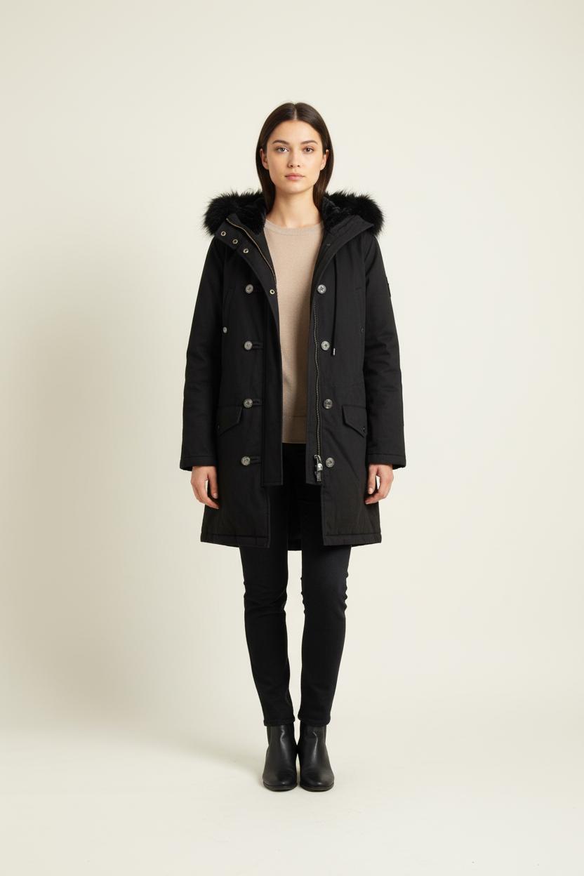 Parka Noir - Taille XS/34 de la marque The Kooples | PARAD34449 - Vendu par Paradigme - Image 1