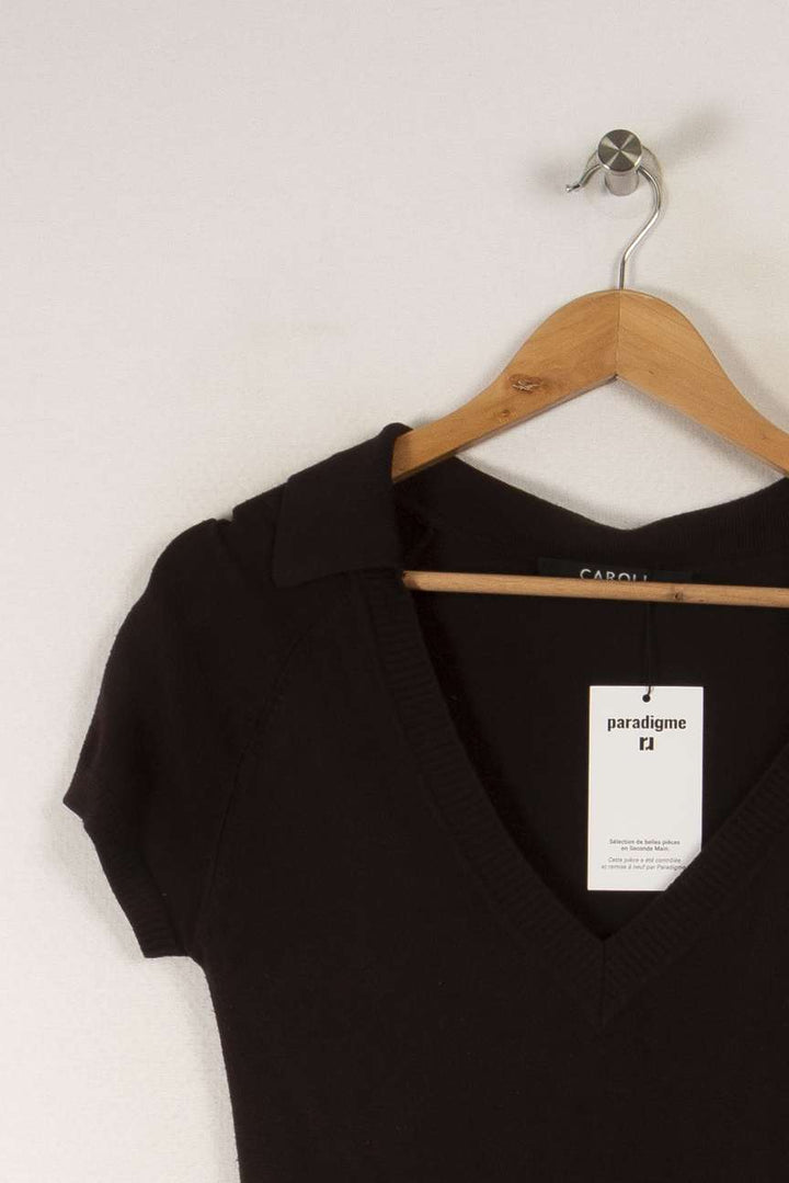 Top noir - Taille S/36 de la marque Caroll | PARAD34455 - Vendu par Paradigme - Image 2