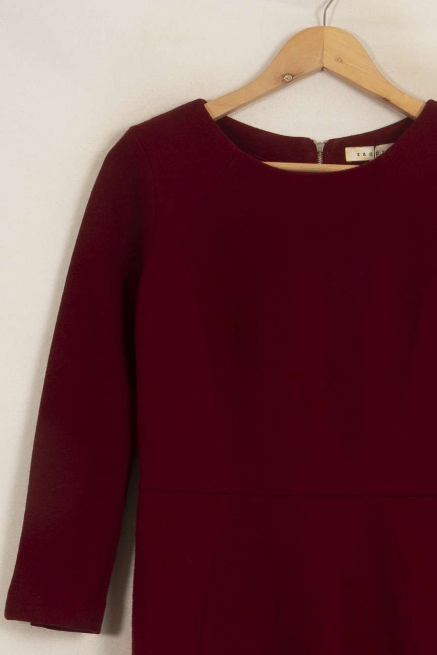 Robe Droite Bordeaux - Taille L/40 de la marque Sandro | PARAD34466 - Vendu par Paradigme - Image 3