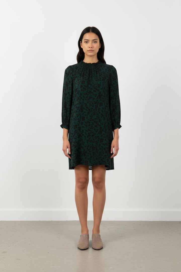 Robe verte foncée à motifs - Taille XS/34