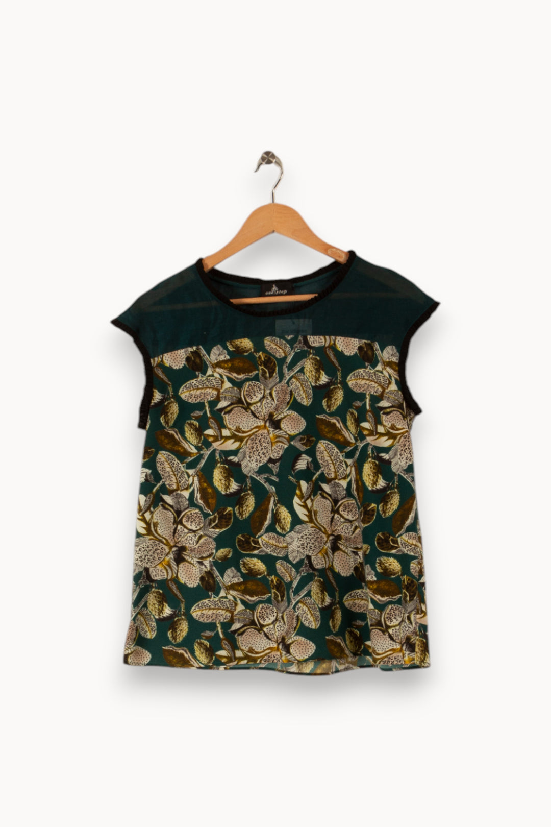Blouse verte à motifs - Taille L/40 de la marque One Step | PARAD34546 - Vendu par Paradigme - Image 1