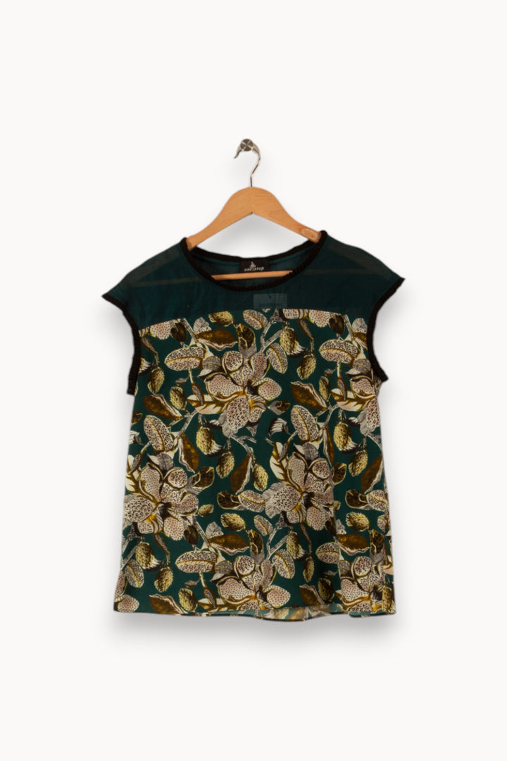 Blouse verte à motifs - Taille L/40 de la marque One Step | PARAD34546 - Vendu par Paradigme - Image 1
