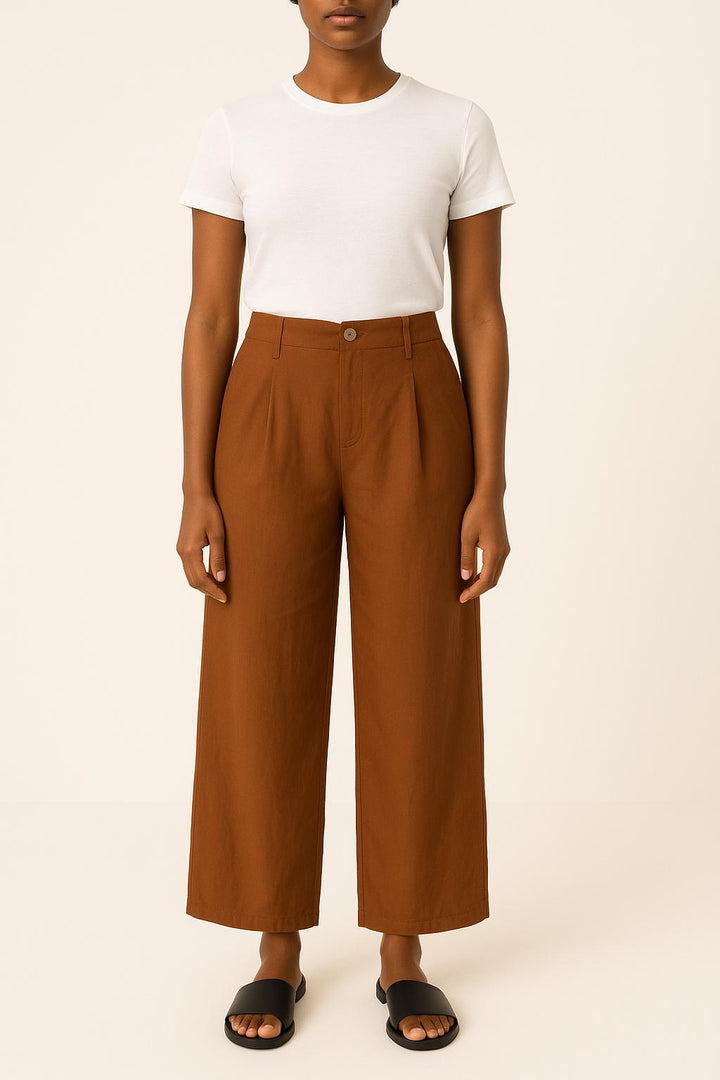 Pantalon Large Marron - Taille L/40 de la marque One Step | PARAD34558 - Vendu par Paradigme - Image 1
