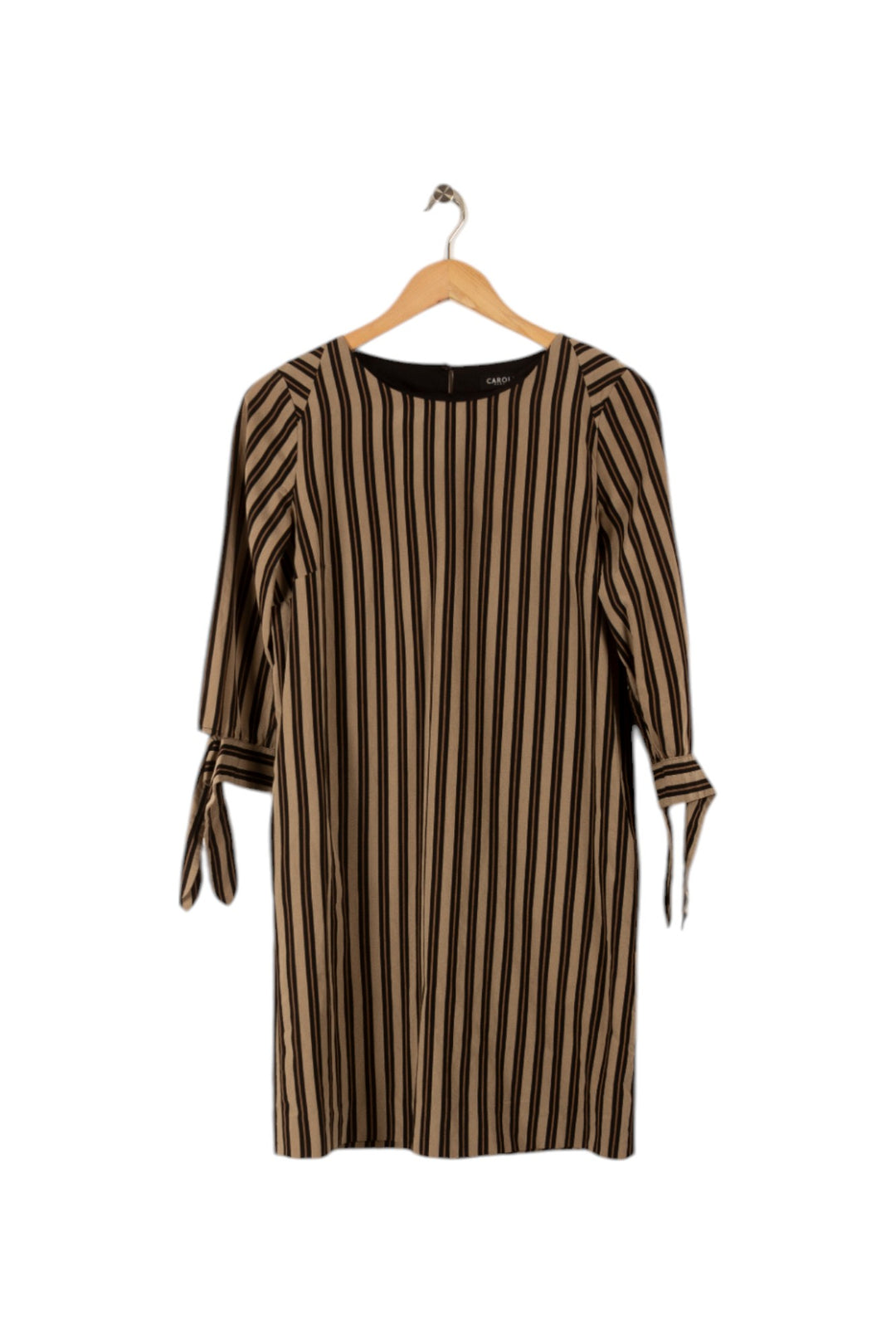 Robe rayée marron/beige - Taille S/36 de la marque Caroll | PARAD34563 - Vendu par Paradigme - Image 1