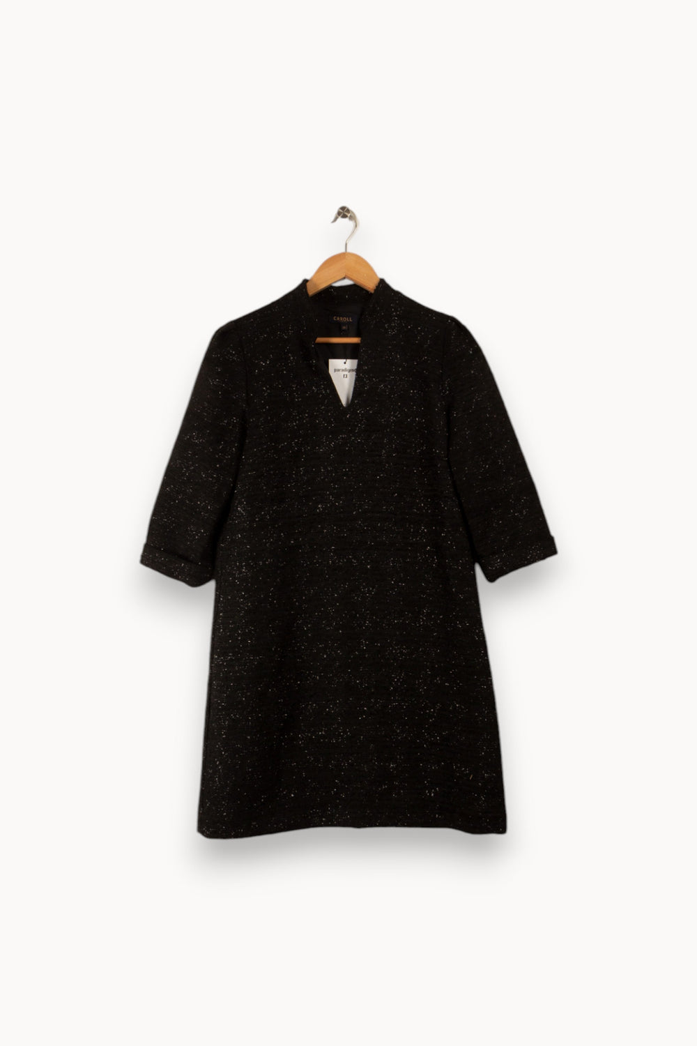 Robe noire brillante - Taille M/38 de la marque Caroll | PARAD34566 - Vendu par Paradigme - Image 1