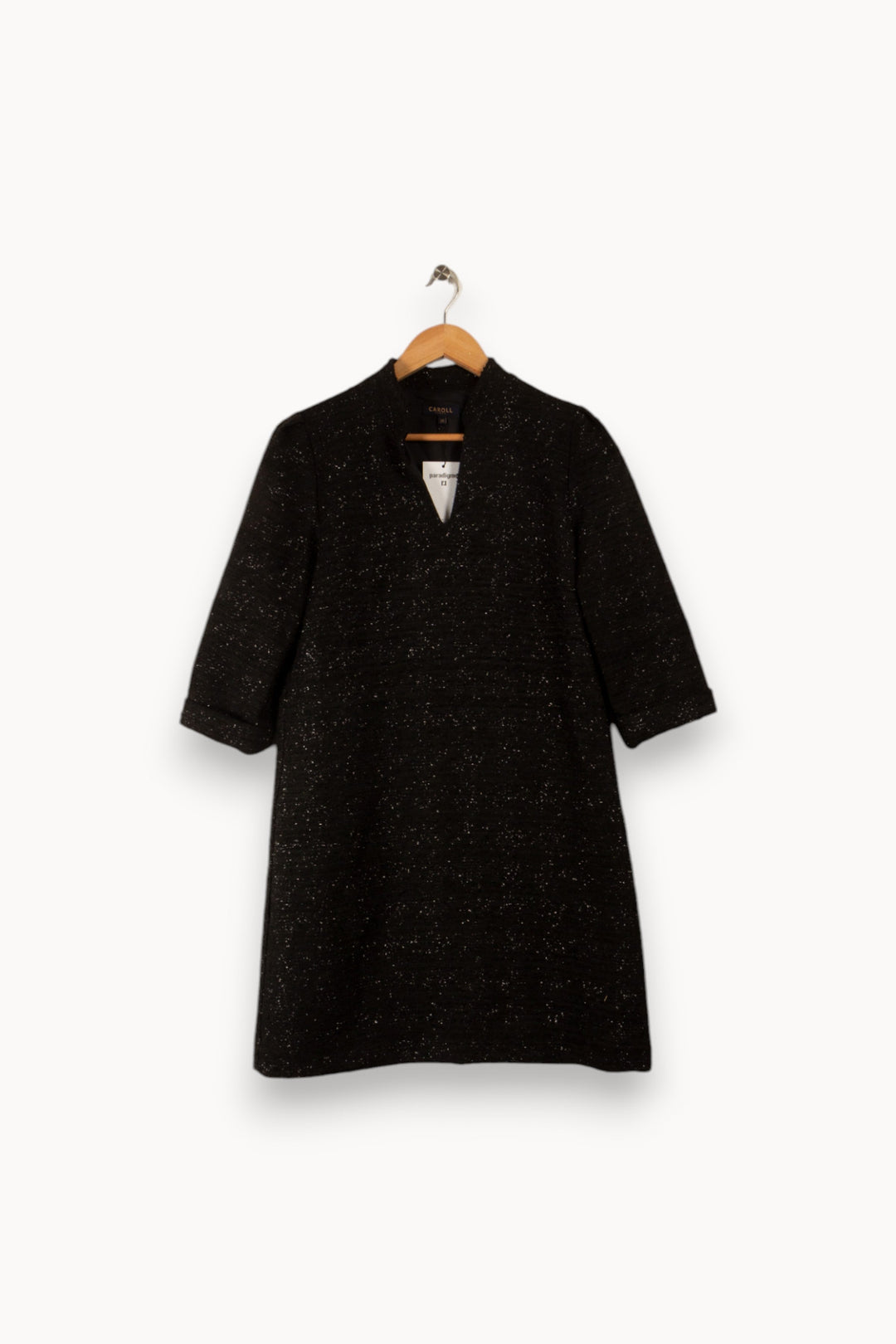Robe noire brillante - Taille M/38 de la marque Caroll | PARAD34566 - Vendu par Paradigme - Image 1