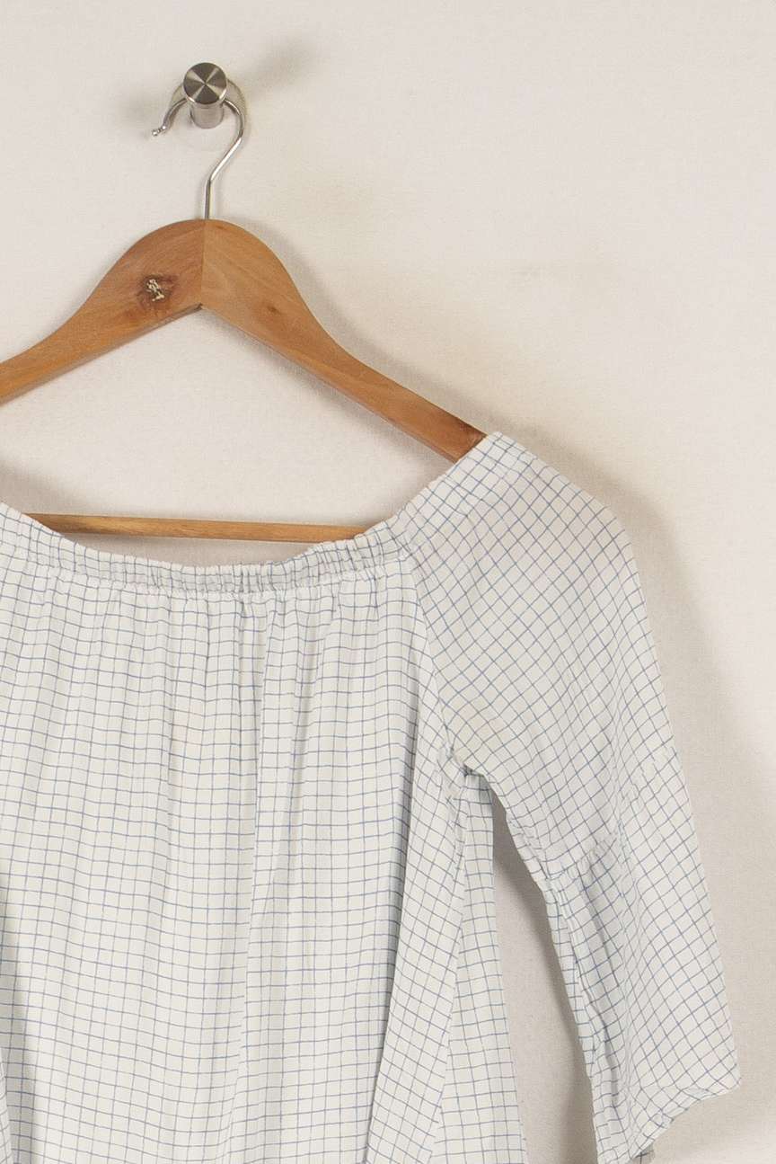 Blouse blanche à carreaux bleus - Taille XS/34 de la marque Marie Sixtine | PARAD34575 - Vendu par Paradigme - Image 2