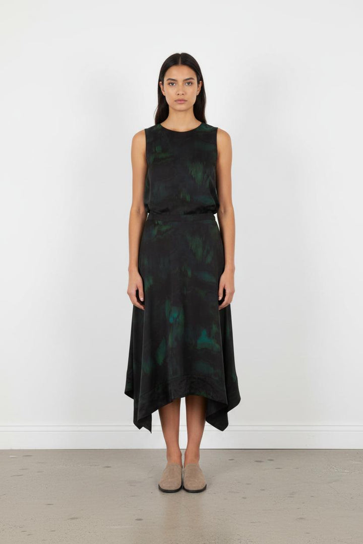 Jupe longue noire et verte - Taille S/36