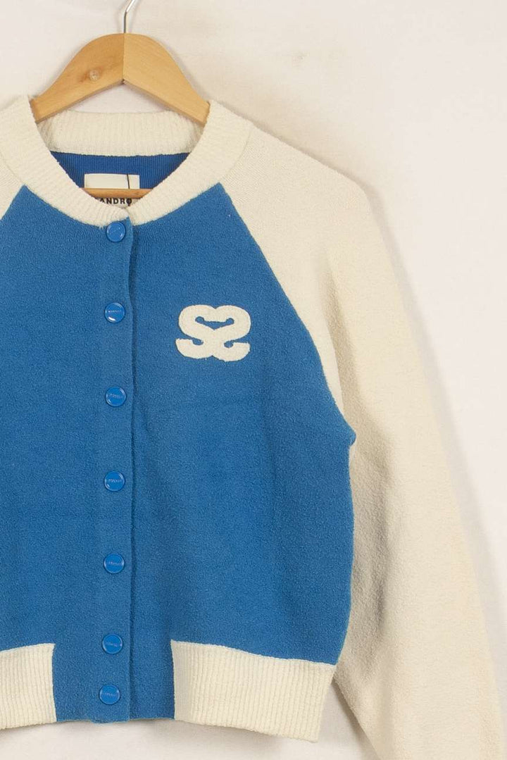 Cardigan Bleu et Écru - Taille M/38 de la marque Sandro | PARAD34620 - Vendu par Paradigme - Image 3