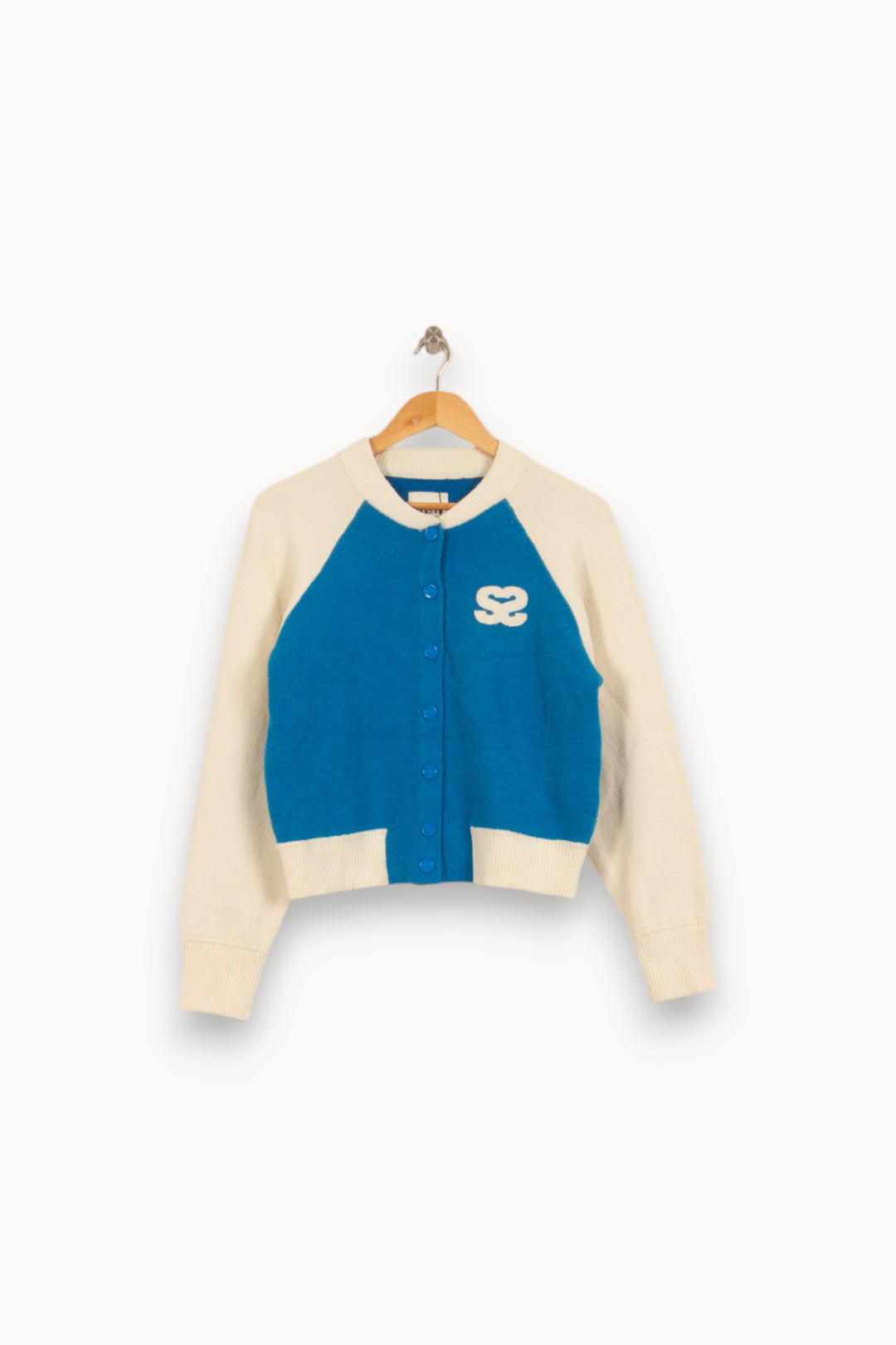 Cardigan Bleu et Écru - Taille M/38 de la marque Sandro | PARAD34620 - Vendu par Paradigme - Image 2